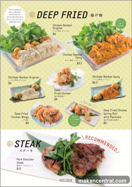 Deep Fried and Steak Menu