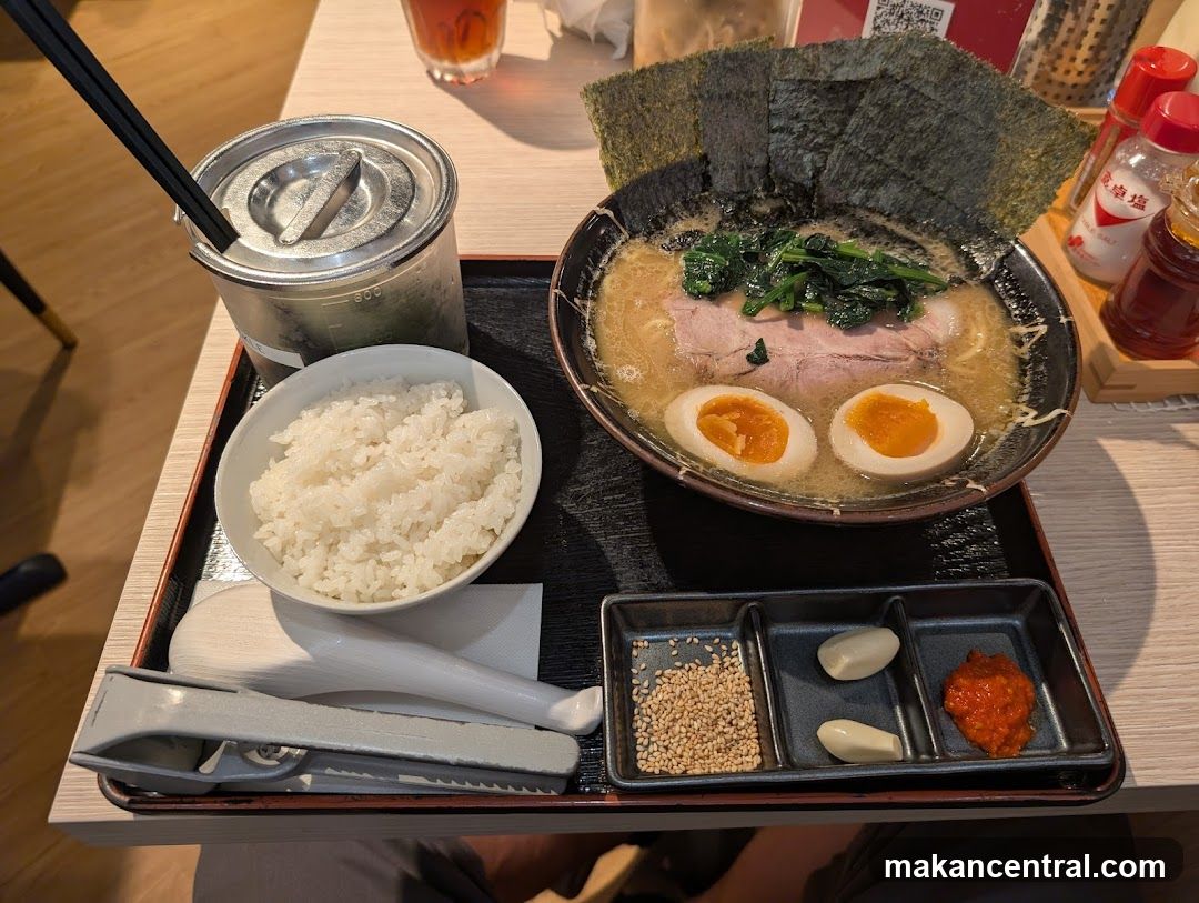 Ramen meal served on tray