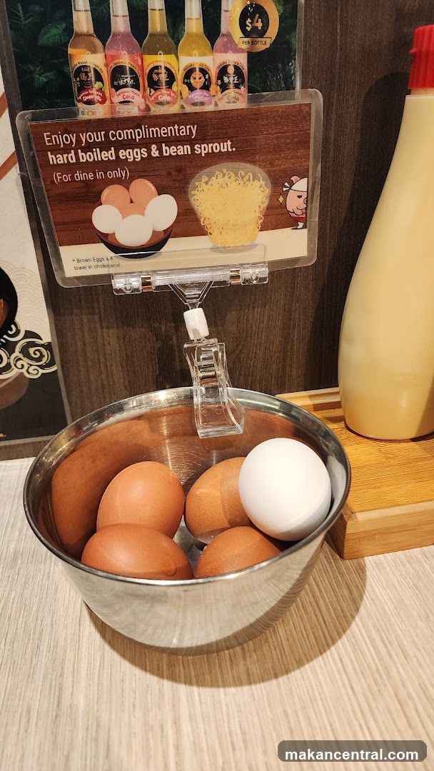 Complimentary Hard Boiled Eggs & Bean Sprout Signage