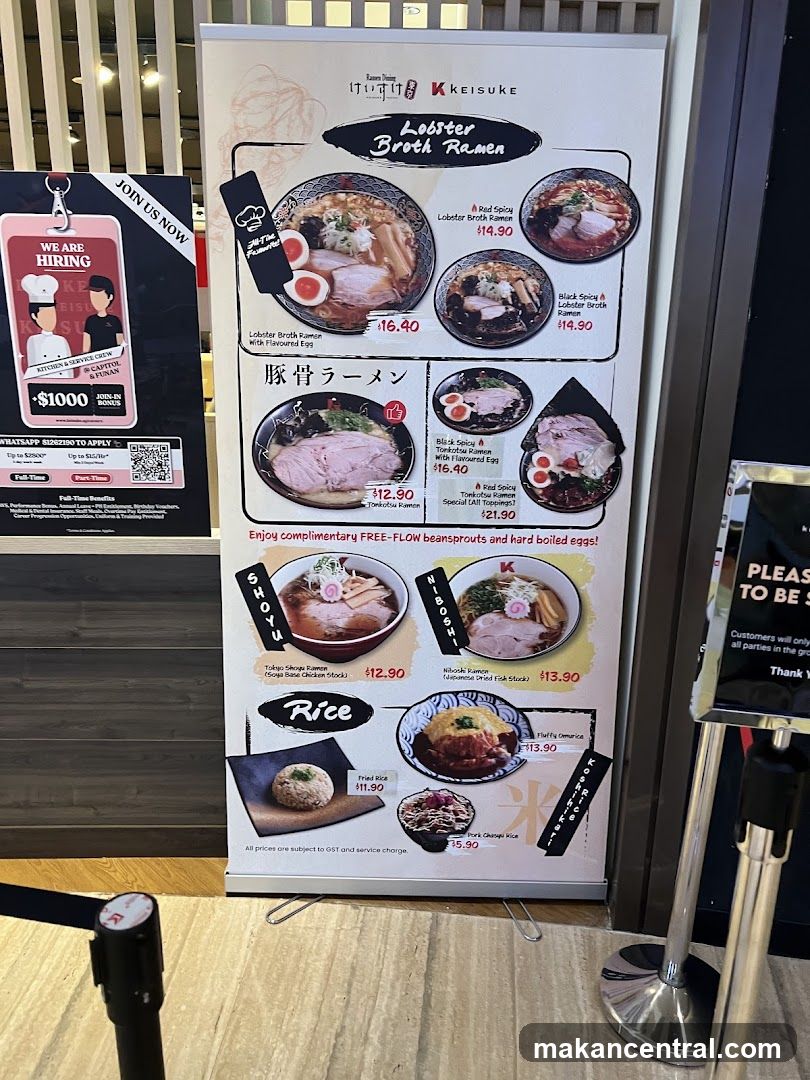 Keisuke Ramen Menu Board