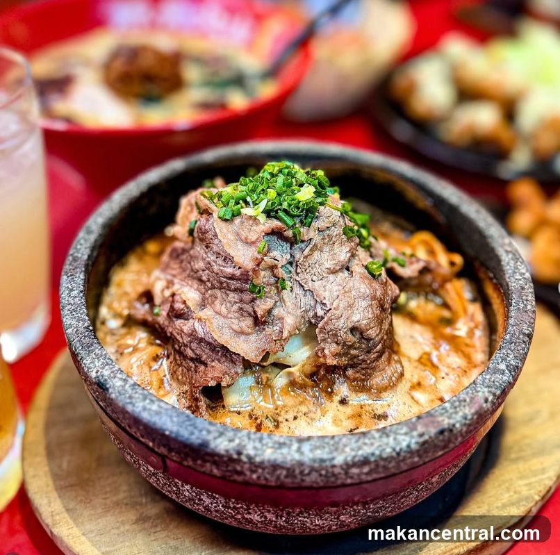 Food dish in stone bowl