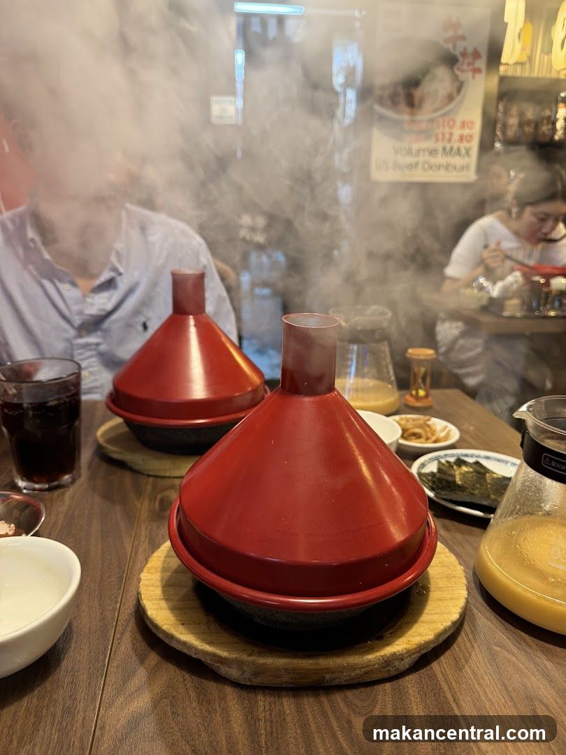 Restaurant Interior with Steamy Dishes