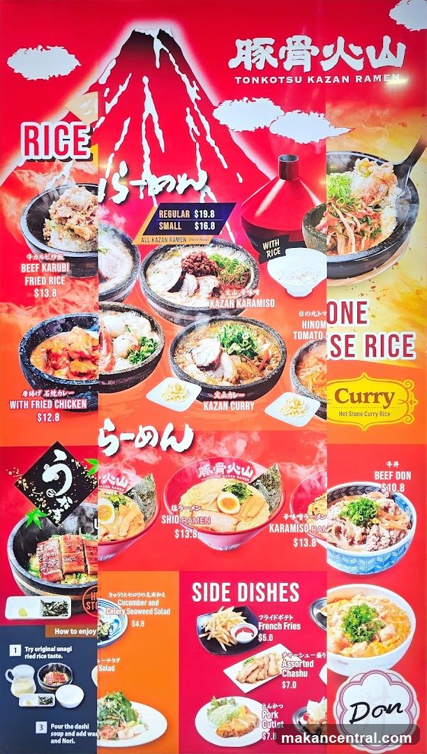 Tonkotsu Kazan Ramen Menu