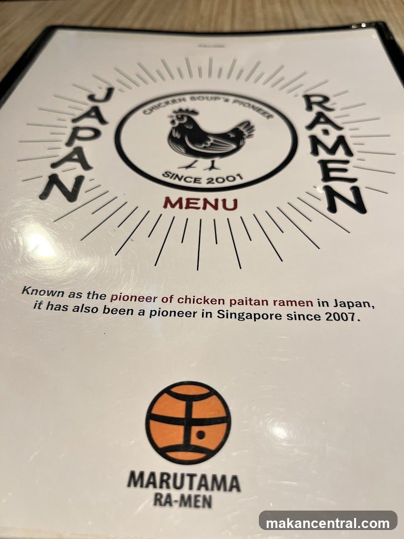 Marutama Ra-Men Menu