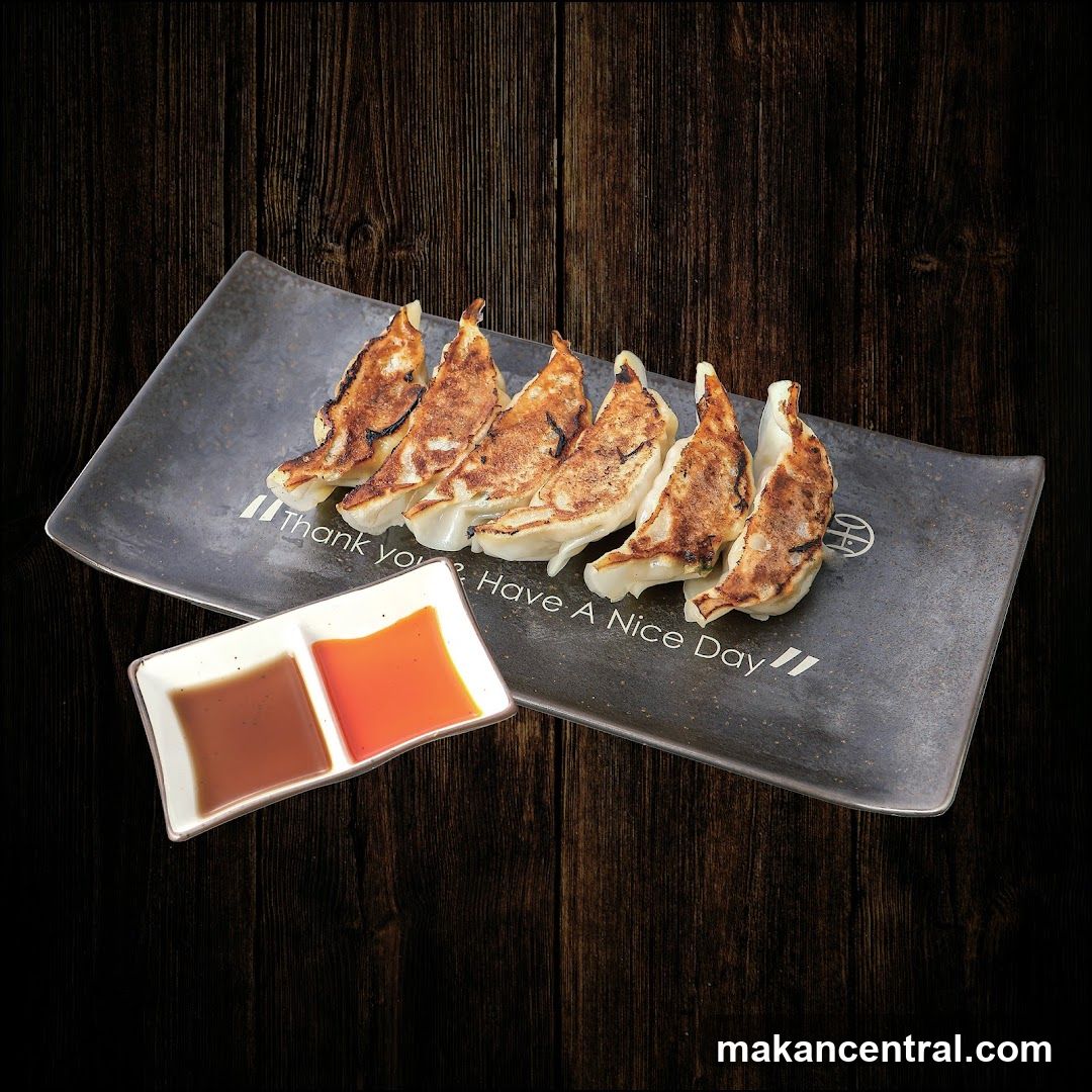 Gyoza with dipping sauces