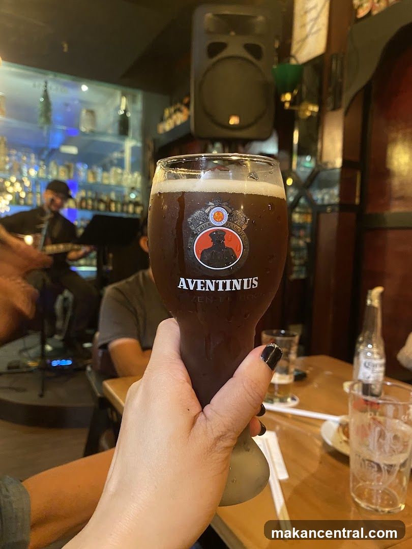 Bar Interior with Beer Glass