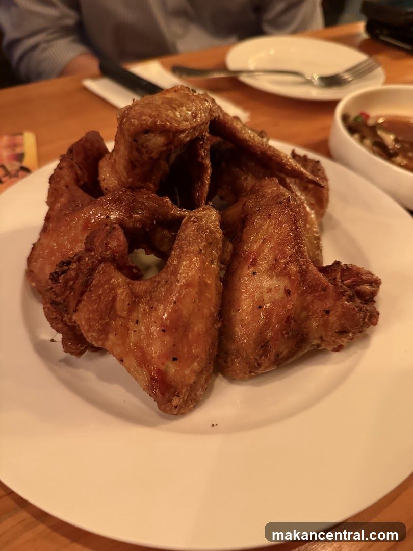 Fried Chicken Wings on Plate