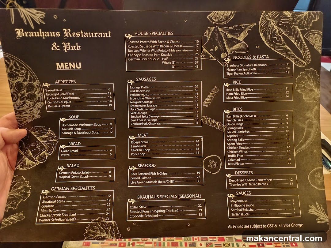 Brauhaus Restaurant & Pub Menu
