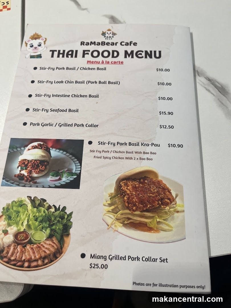 RaMaBear Cafe Thai Food Menu