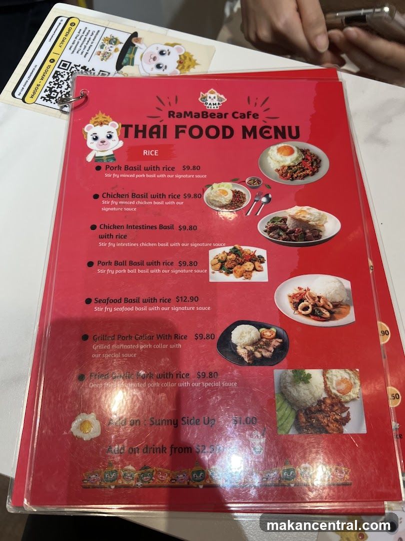 RaMaBear Cafe Thai Food Menu