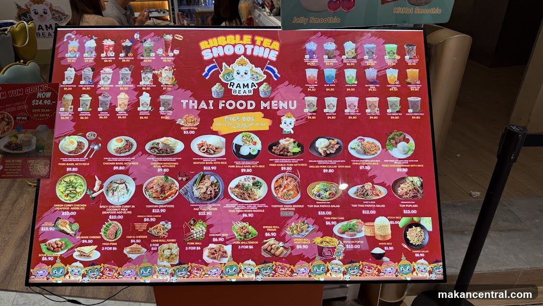 Rama Bear Thai Food Menu