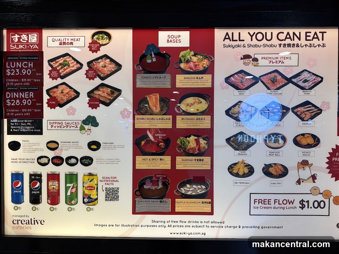 Suki-Ya Menu Board