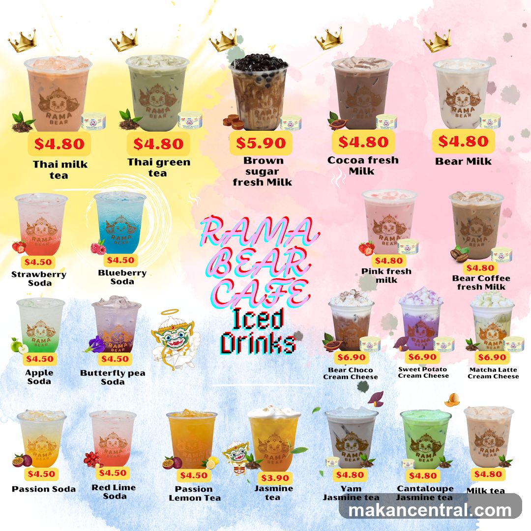 Rama Bear Cafe Iced Drinks Menu