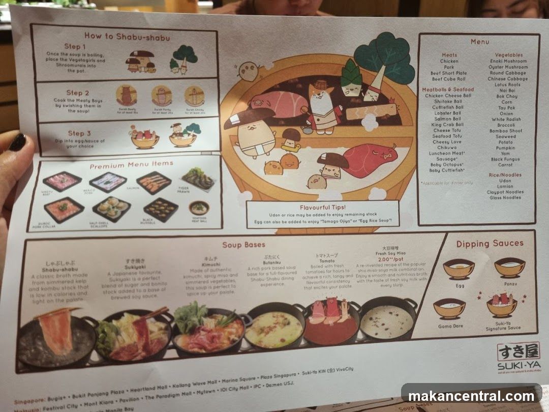 Suki-Ya Shabu-shabu Menu