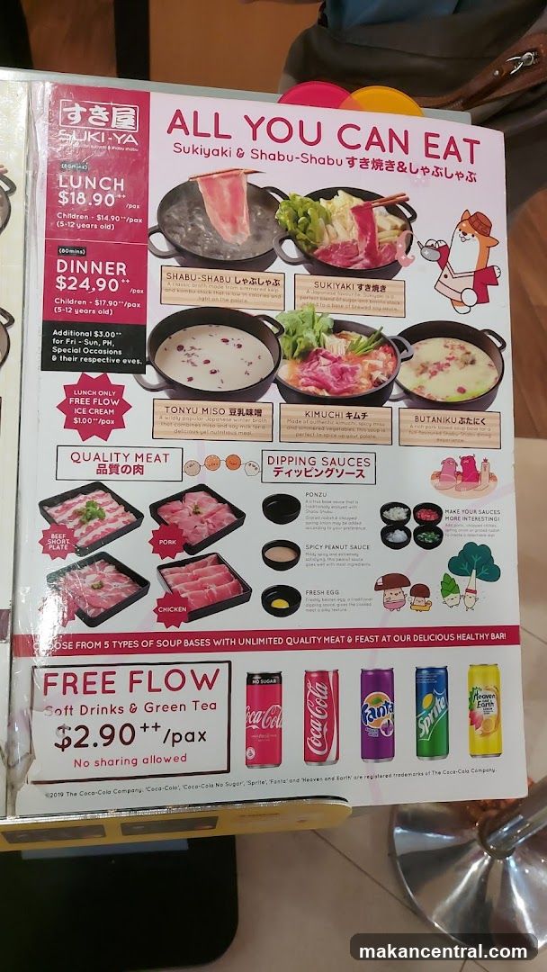 Suki-Ya All You Can Eat Menu