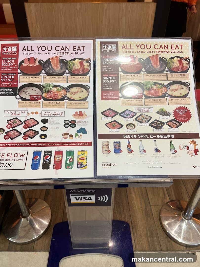 Sukiya All You Can Eat Menu