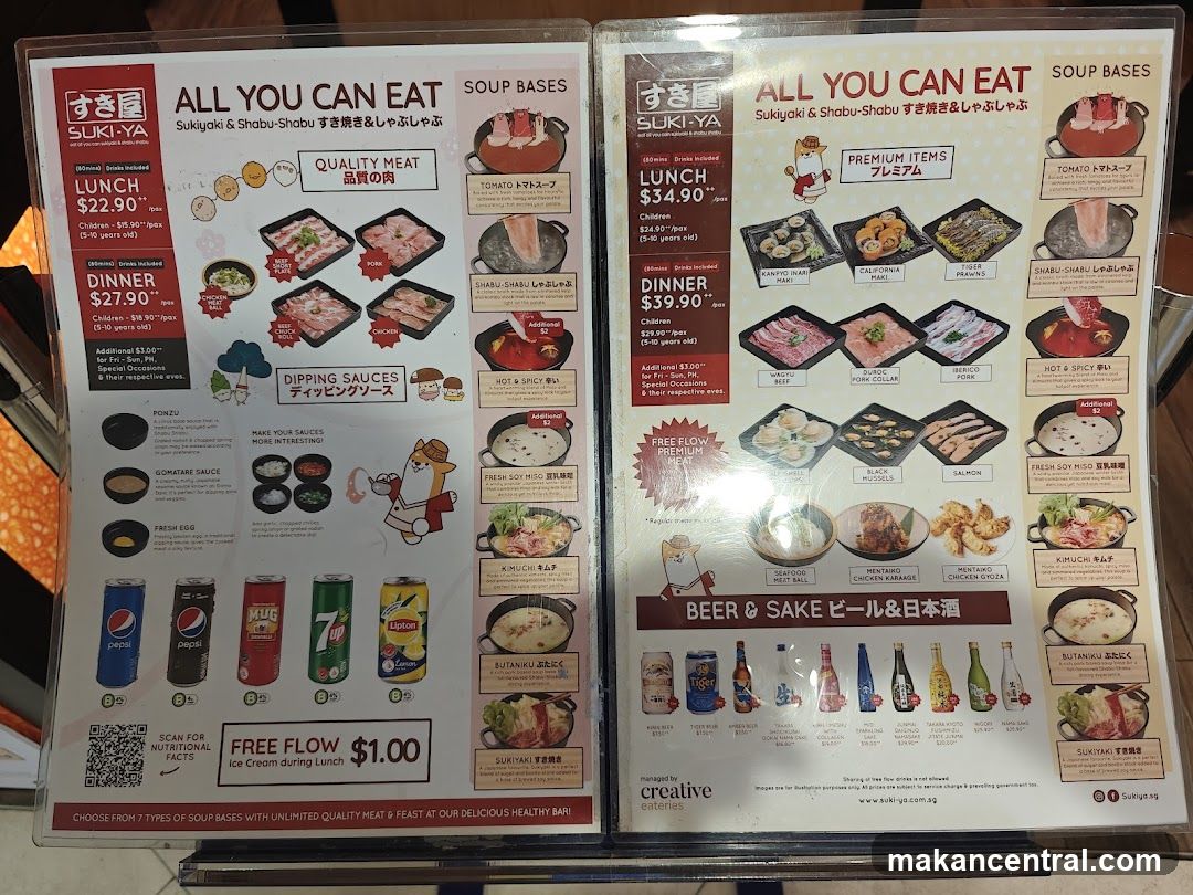 Suki-Ya All You Can Eat Menu