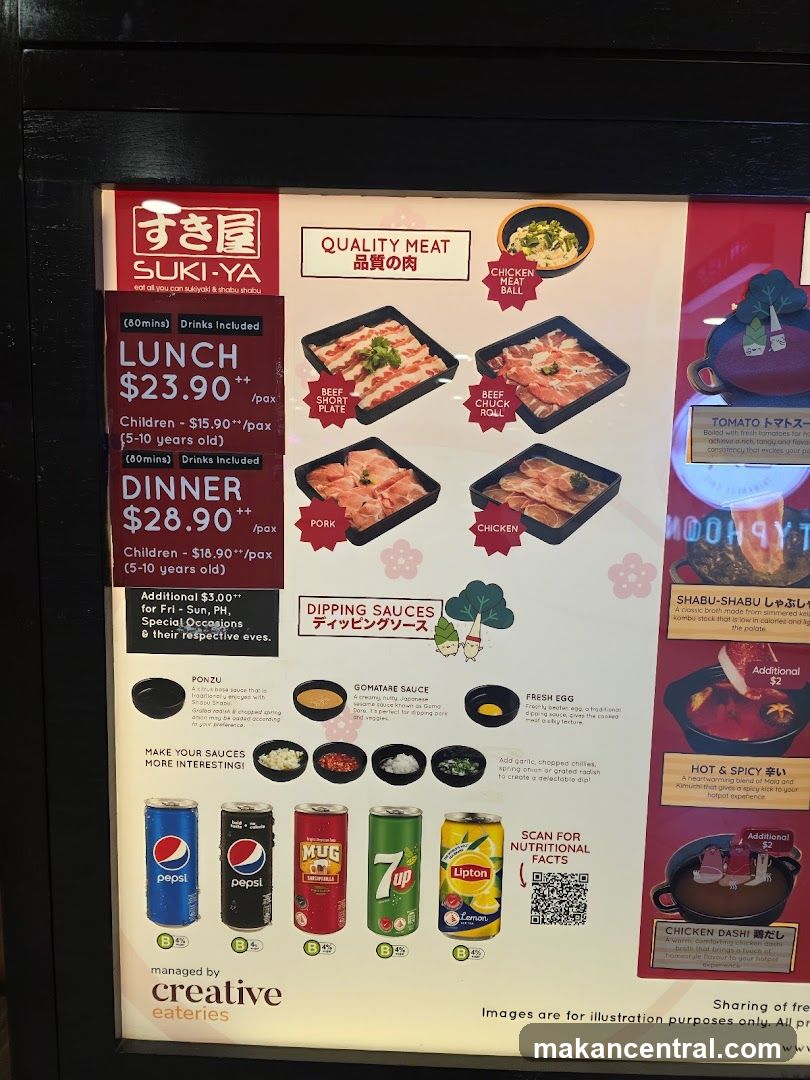 Suki-Ya Menu Board