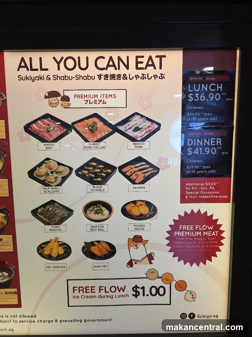 All You Can Eat Sukiyaki & Shabu-Shabu Menu