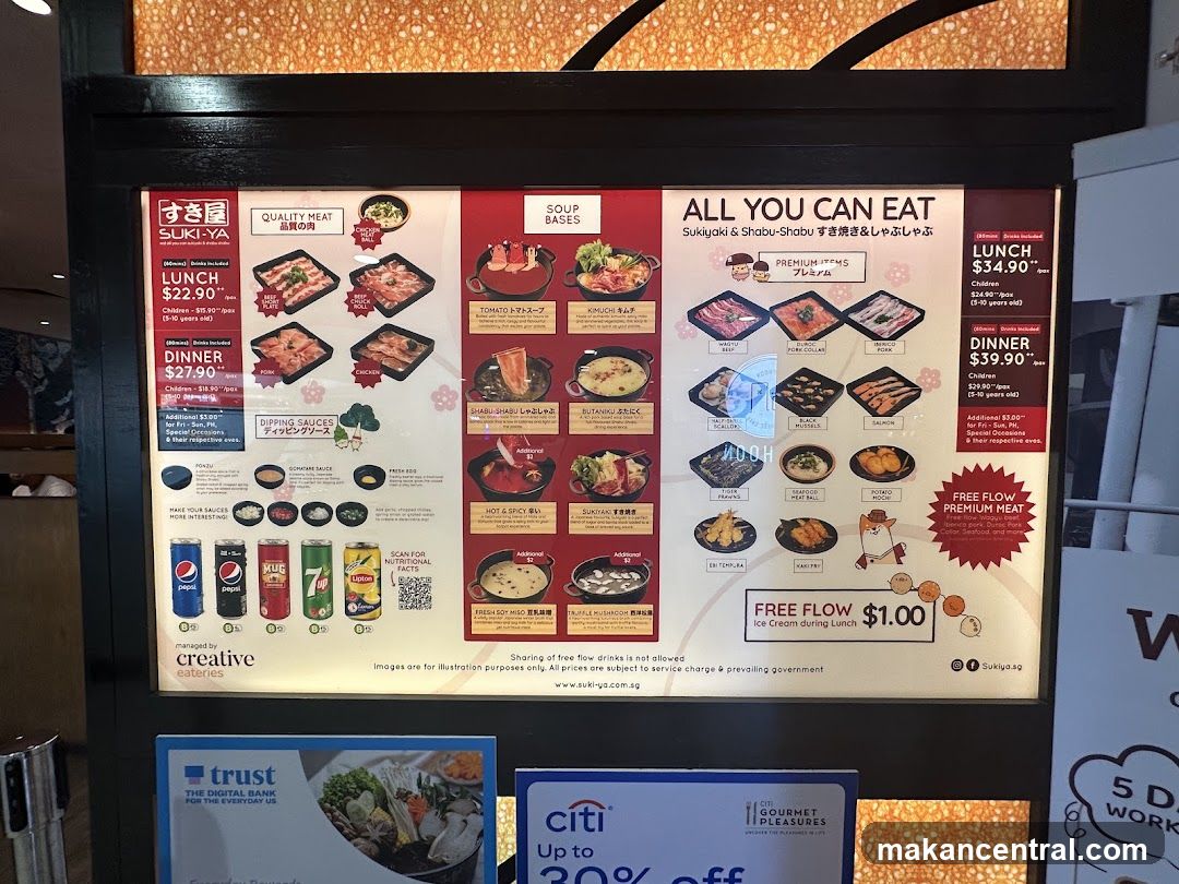 Suki-Ya Menu Board