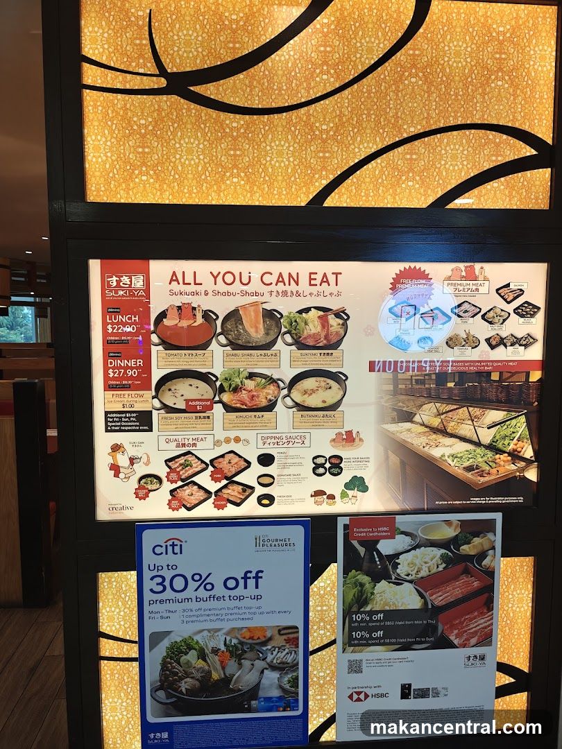 Sukiya Restaurant Interior Menu Board
