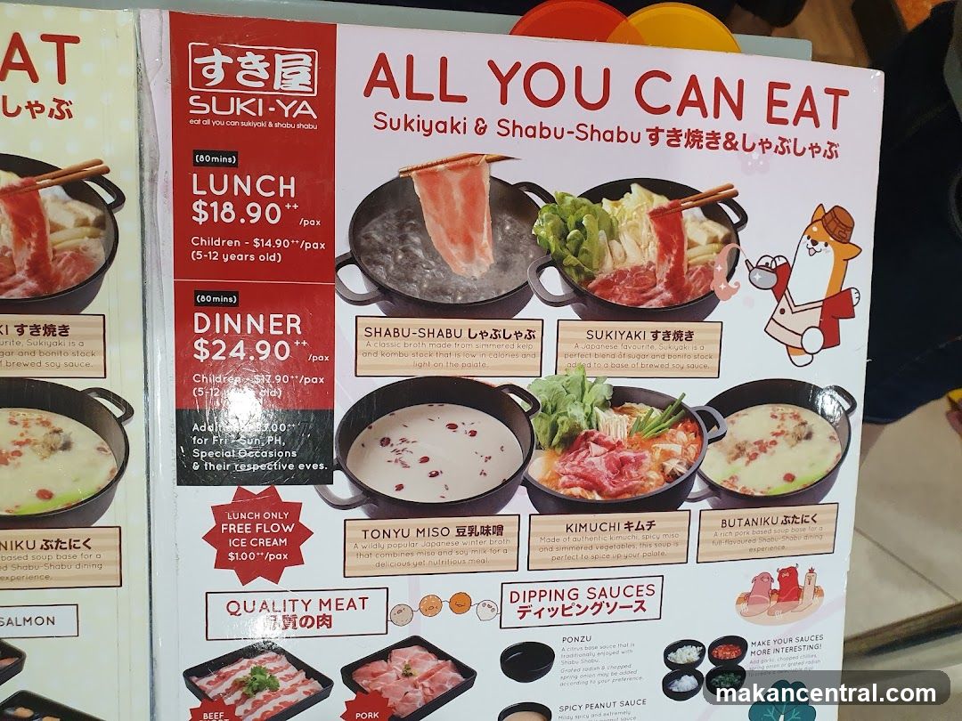 Suki-Ya All You Can Eat Menu