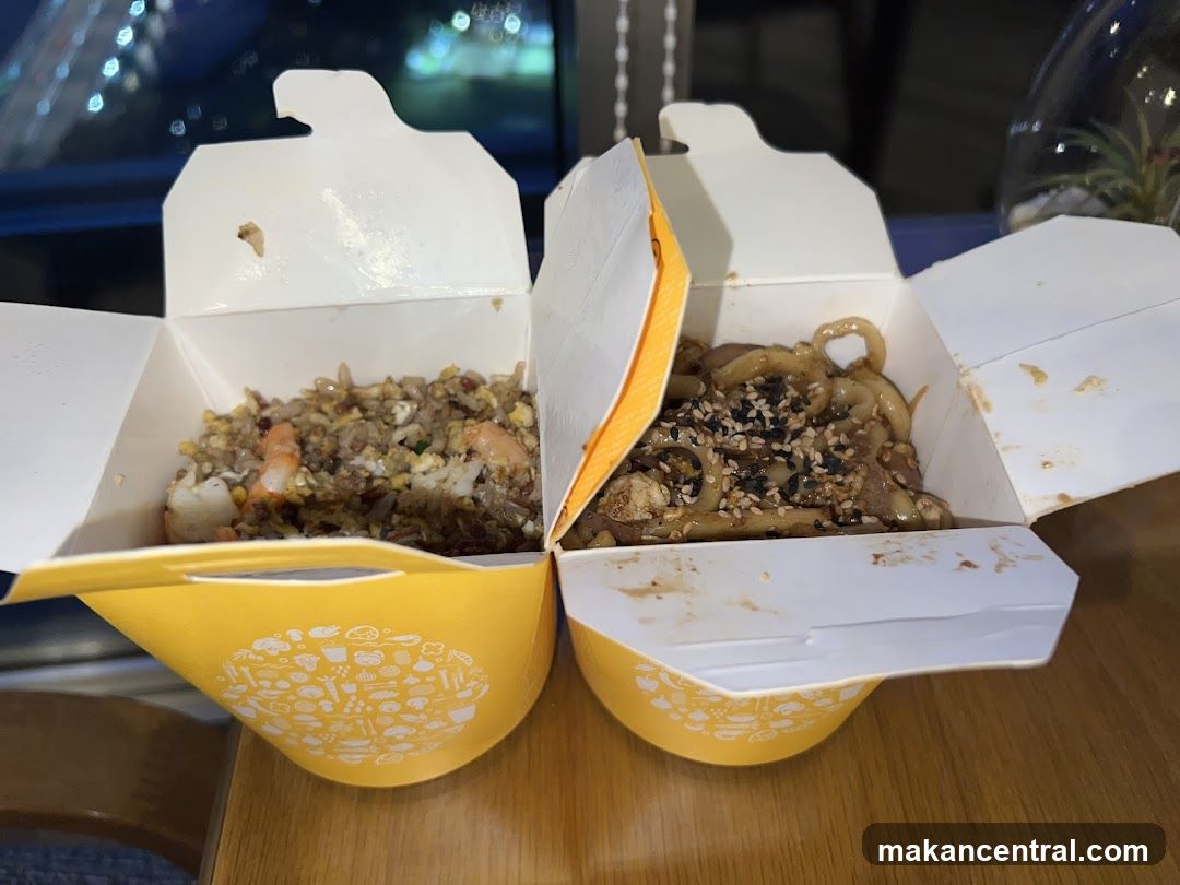 Food in takeout containers