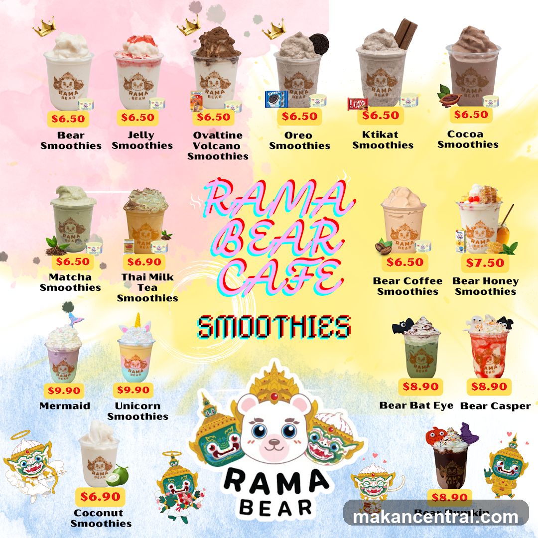Rama Bear Cafe Smoothies Menu