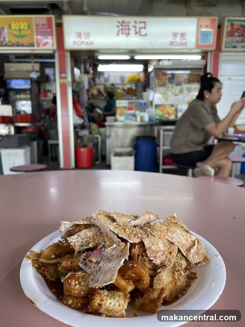 Food stall interior with customer