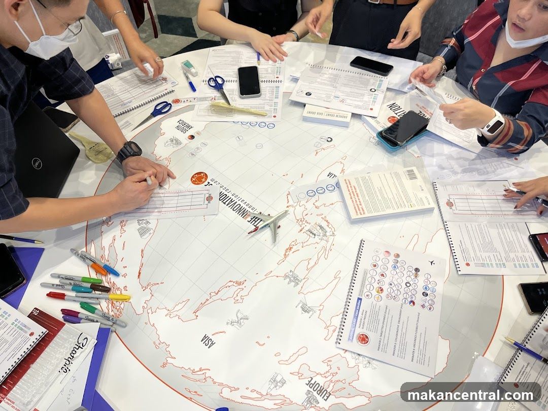 Group Meeting Around World Map