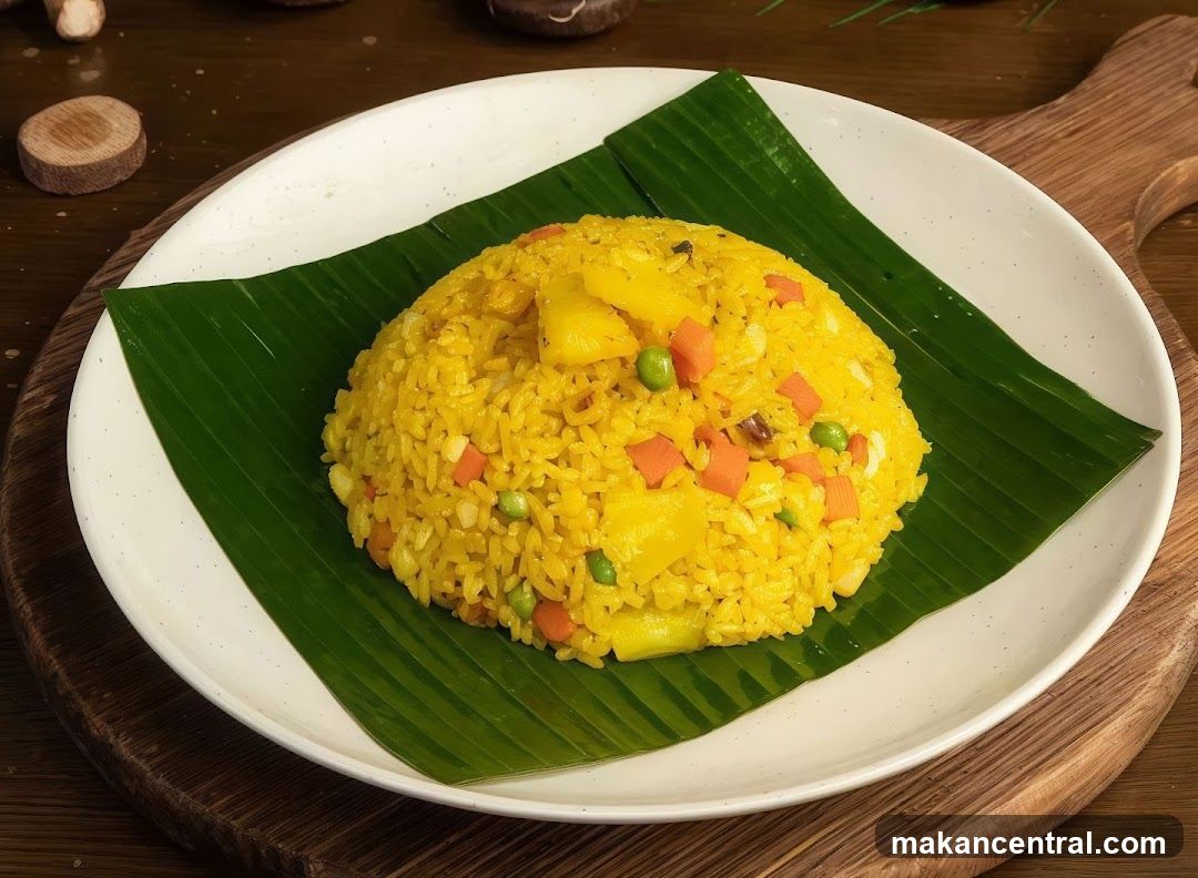 Banana Leaf Rice Dish