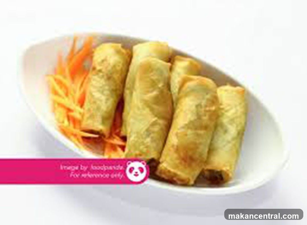 Spring Rolls with Carrot Garnish