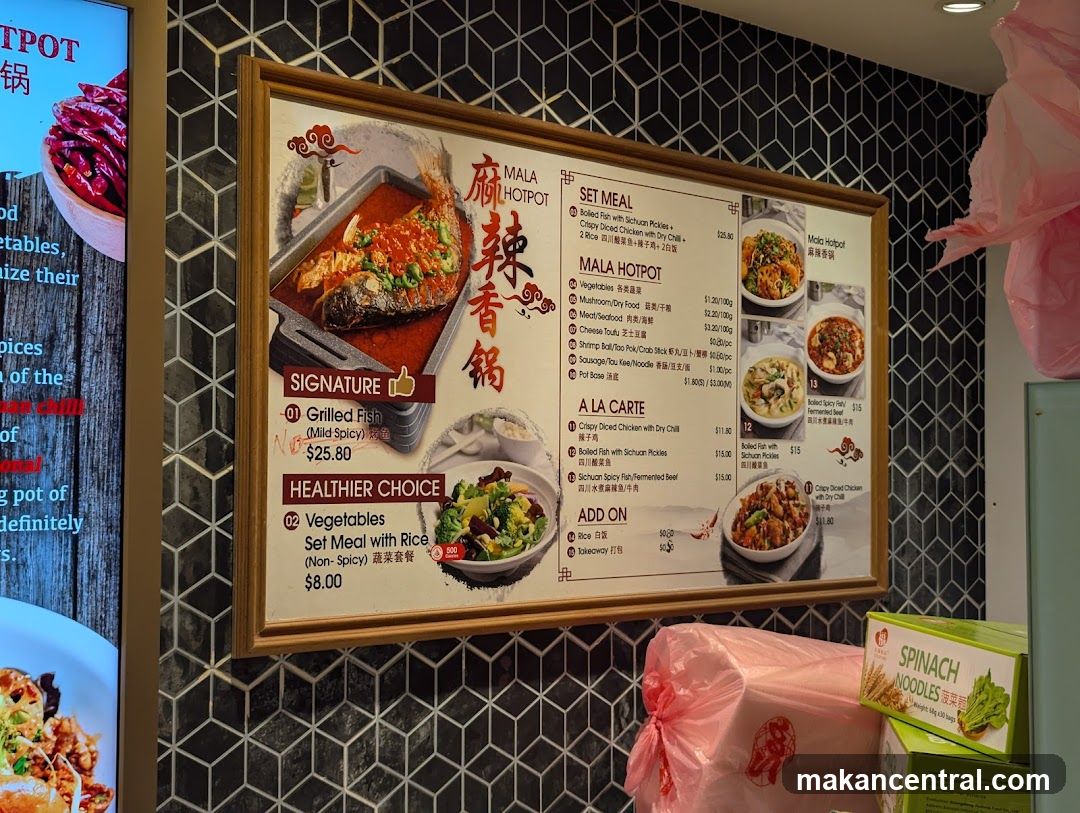 Mala Hotpot Menu Board