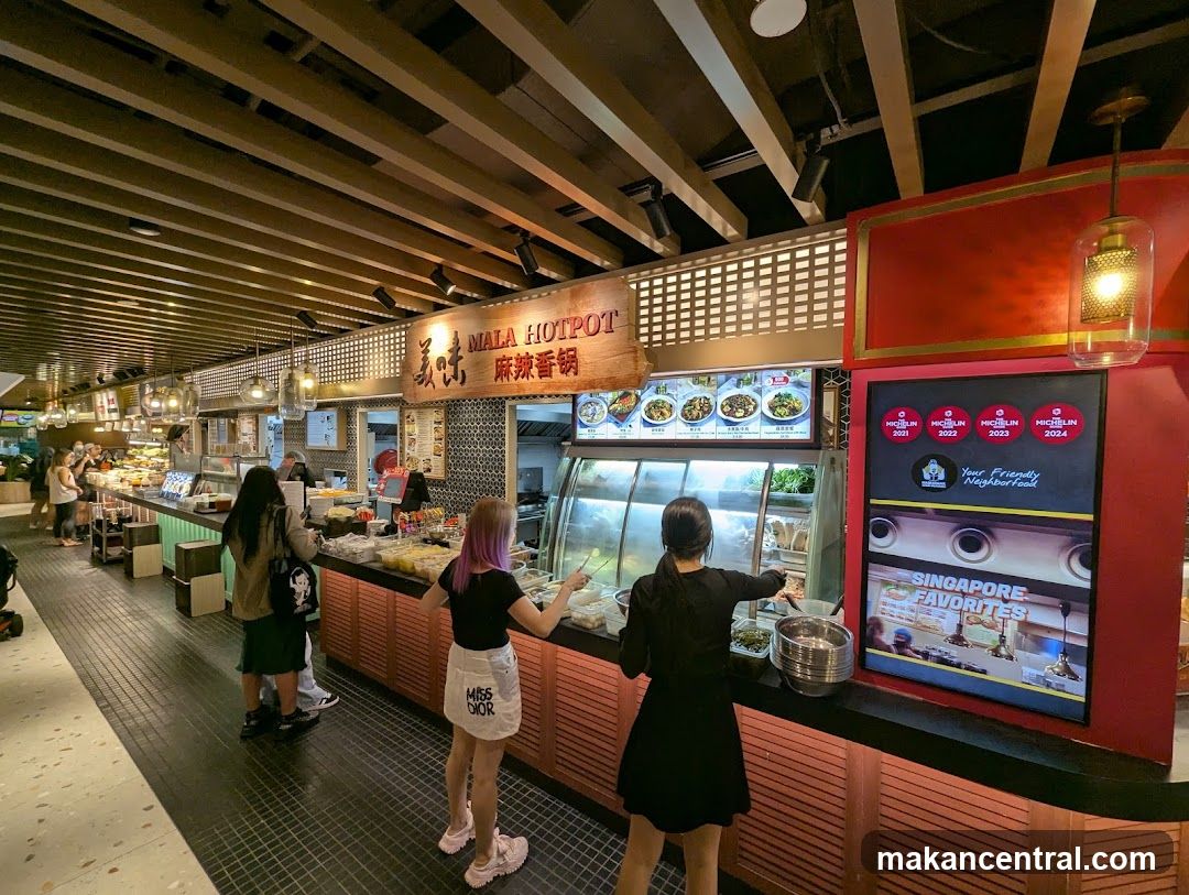 Interior food court with hotpot stall