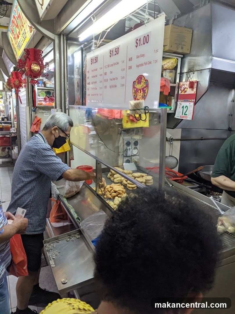 Food stall interior with customers