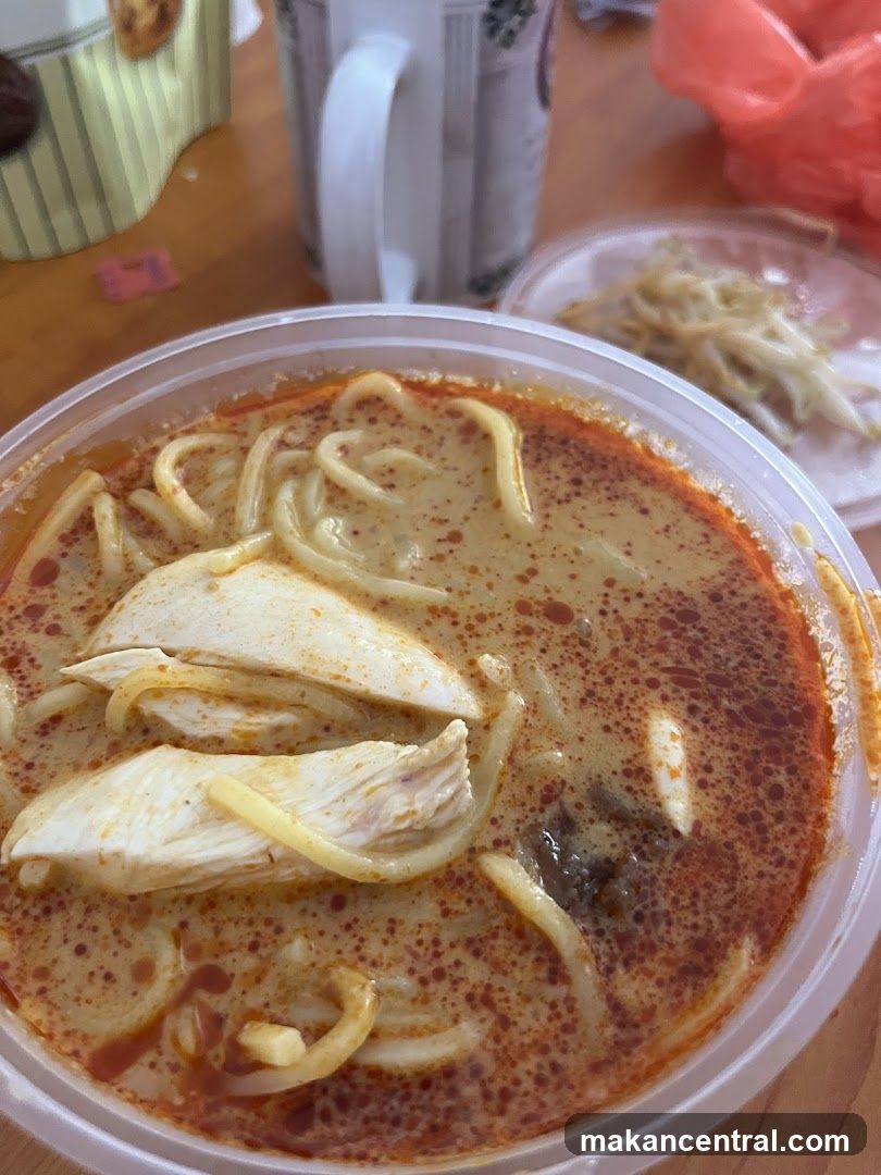 Laksa in plastic bowl