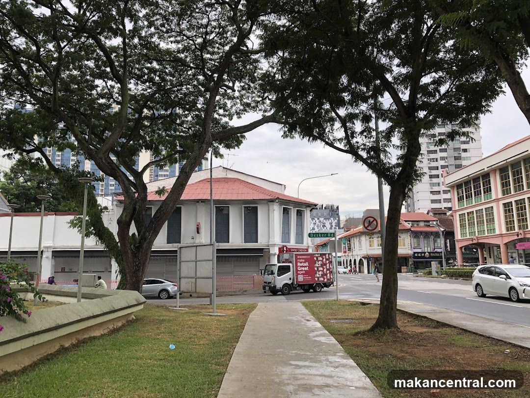 Street view with trees and buildings