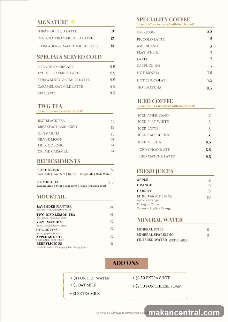 Coffee and Tea Menu