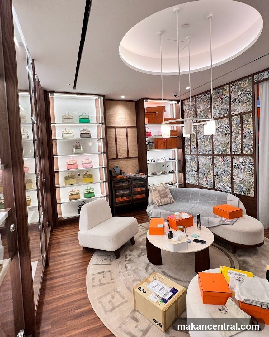 Interior of luxury retail space