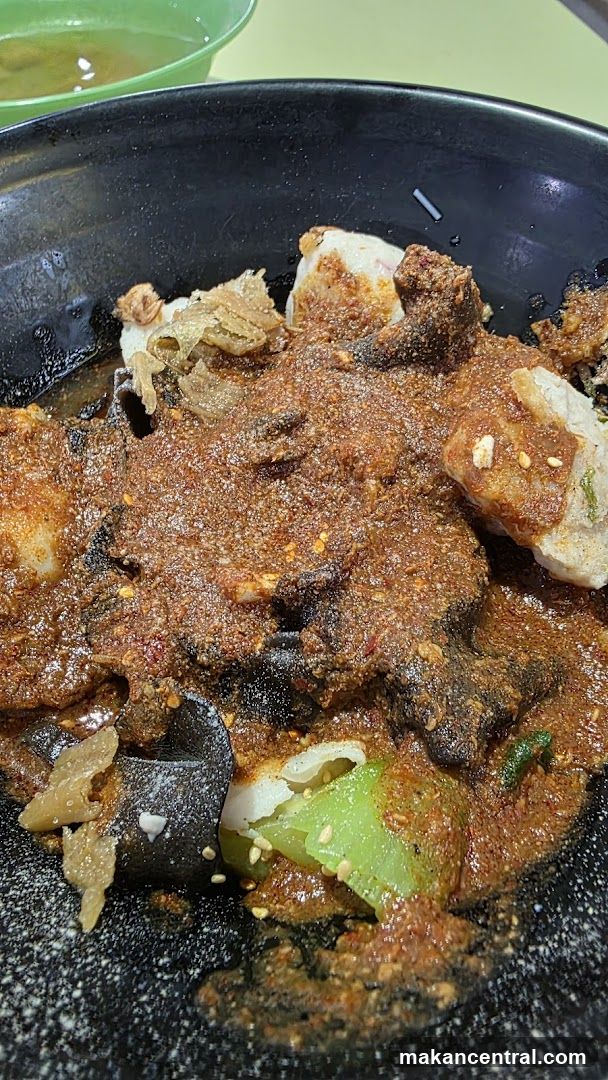 Food dish in black bowl
