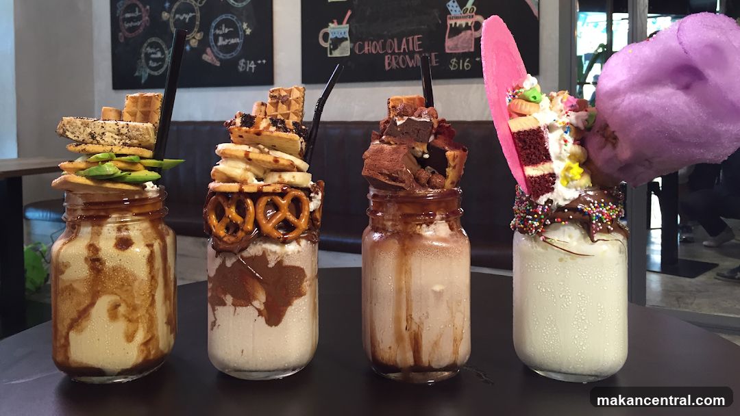 Milkshake Display at Café