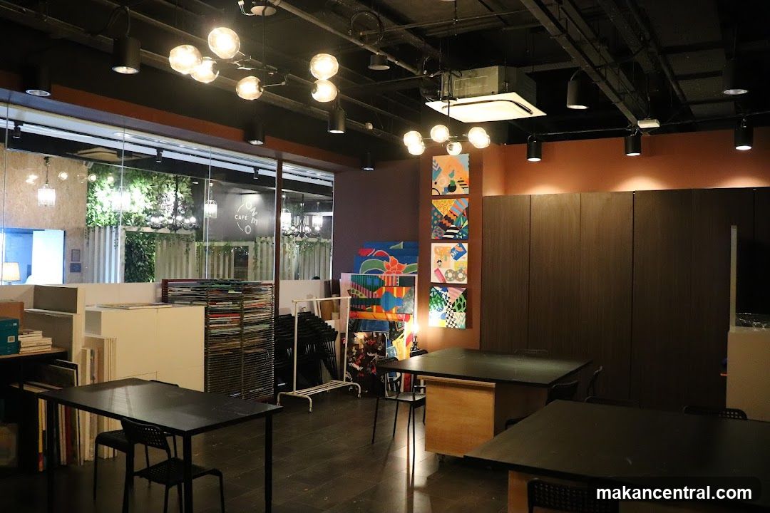 Interior of a creative workspace or café
