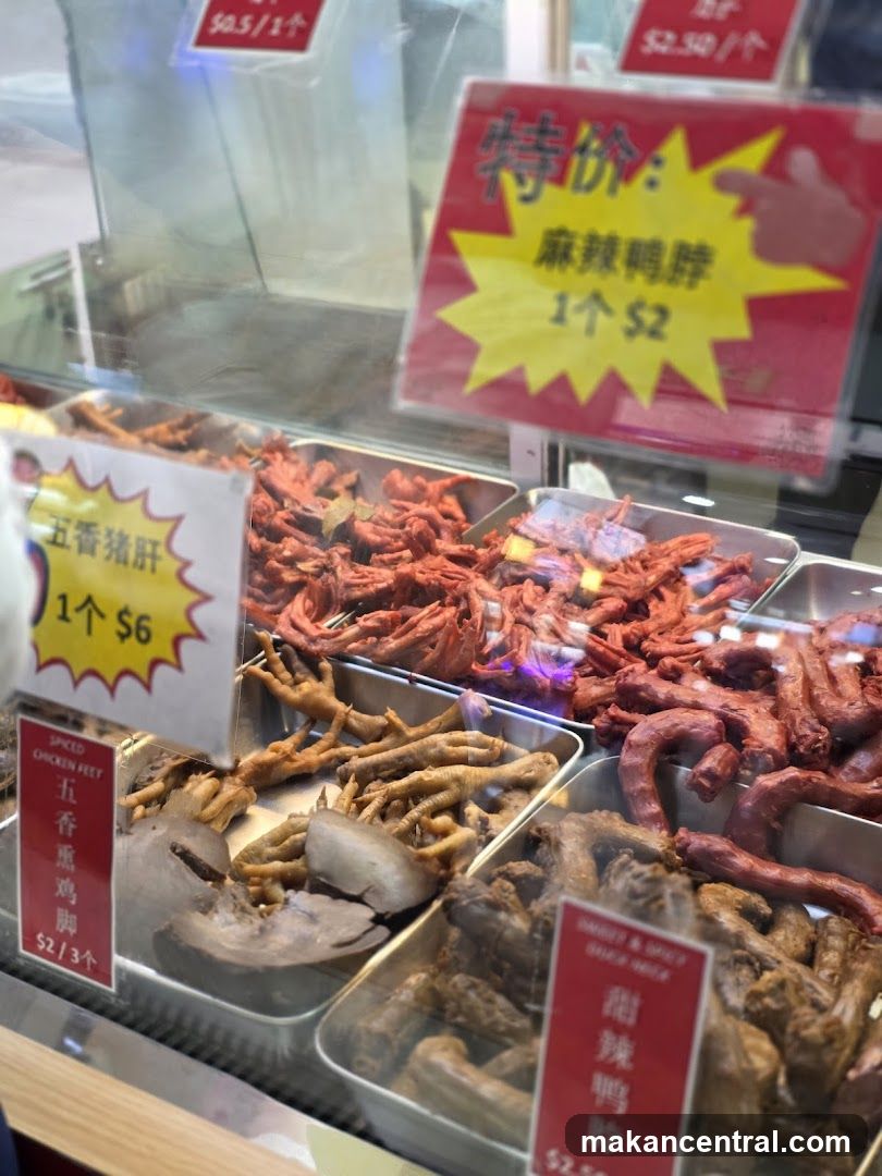 Food display in a store window