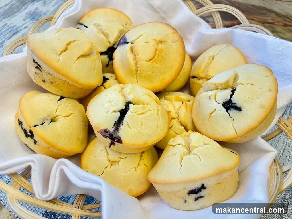 Blueberry Muffins in Basket