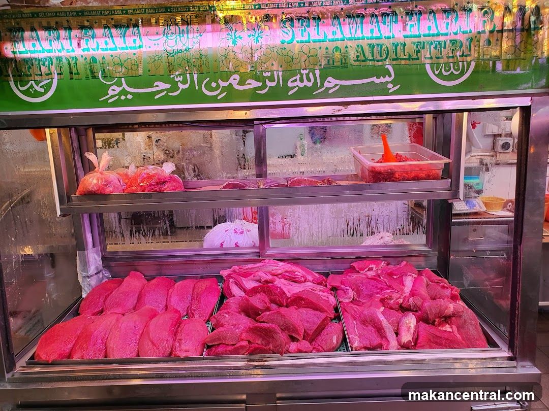 Meat display at a market stall