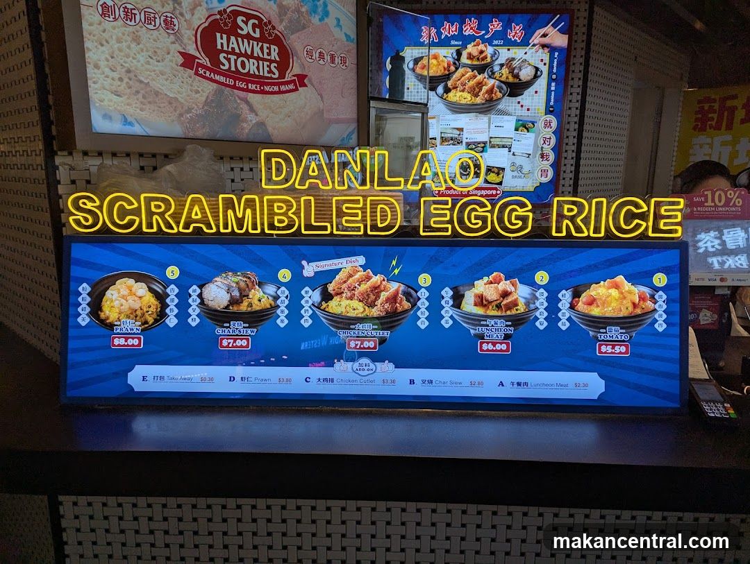 Danlao Scrambled Egg Rice Menu