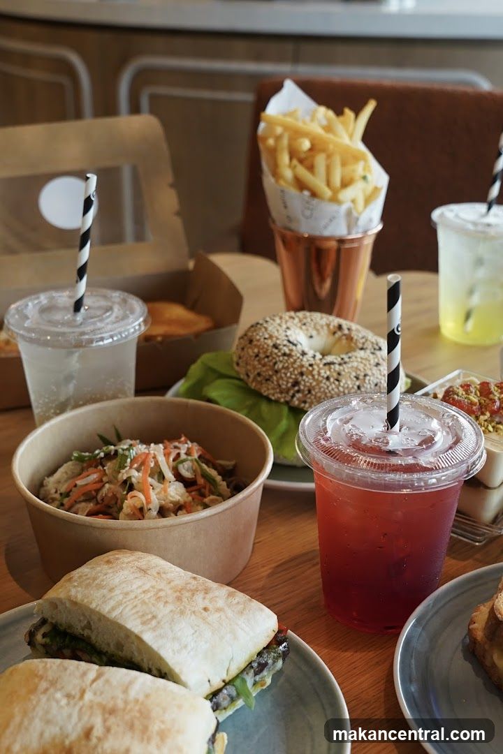Food and Drinks at a Restaurant Interior