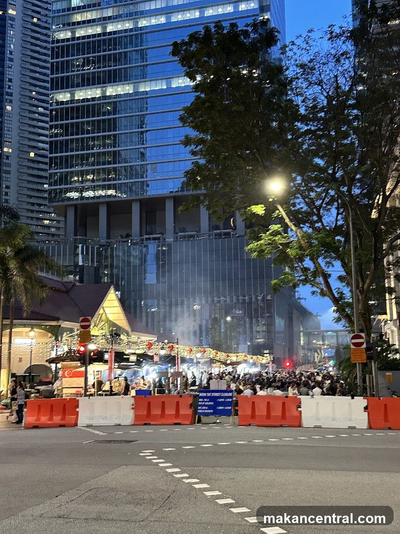 Urban street scene at dusk