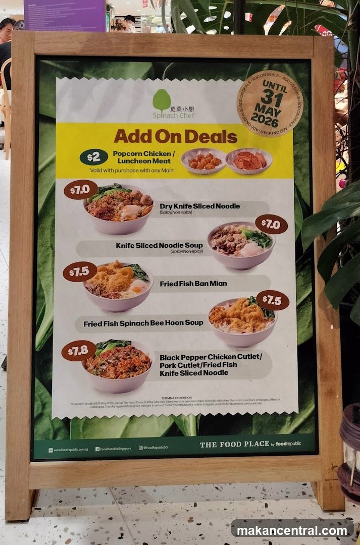 Add On Deals Menu Board