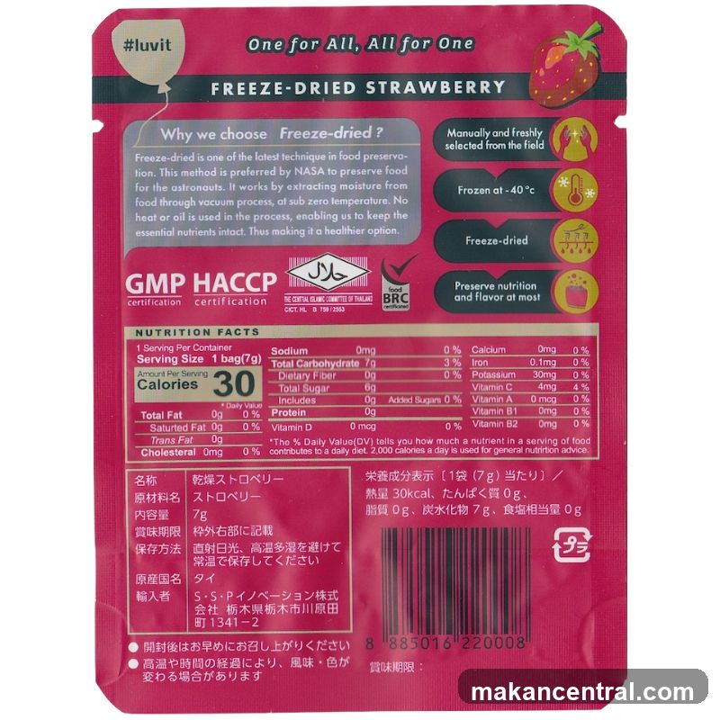 Freeze-Dried Strawberry Product Packaging